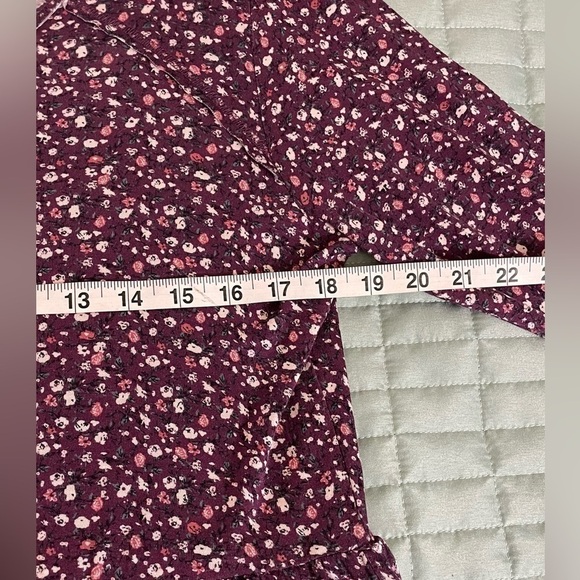 Purple floral long sleeve stretch soft flowy comfy  easy dress - Picture 7 of 9